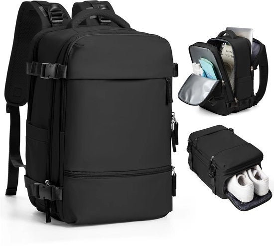 Borsa a mano per viaggiatori 40x20x25 cm per bagagli a mano per voli economici borsa sotto il sedile borsa laptop 14 pollici con tasca per scarpe per ragazzi e ragazze