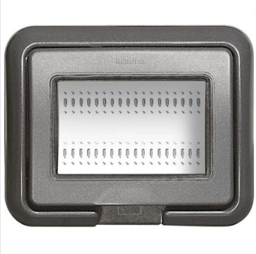 Bticino luna placca ip55 autoportante 3 posti antracite 24603l