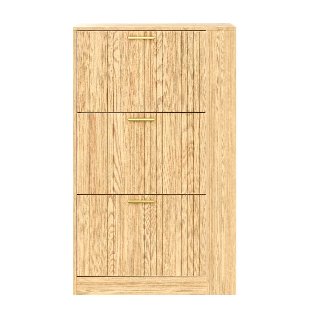 Scarpiera in Legno 3 Ante con Ripiani Aperti ¨C MINIMAL ¨C Bianco
