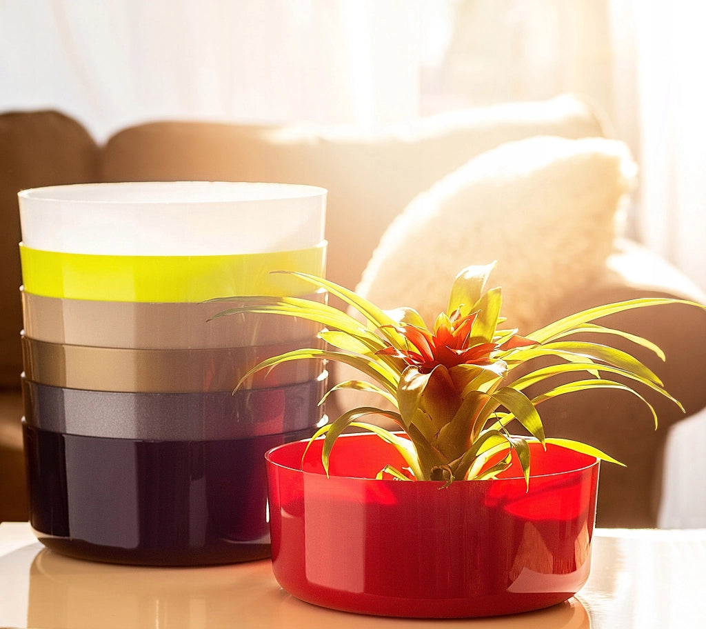 Vaso da fiori KADAX, coprivaso, ciotola bianca per composizioni floreali, rotondo, 26 cm