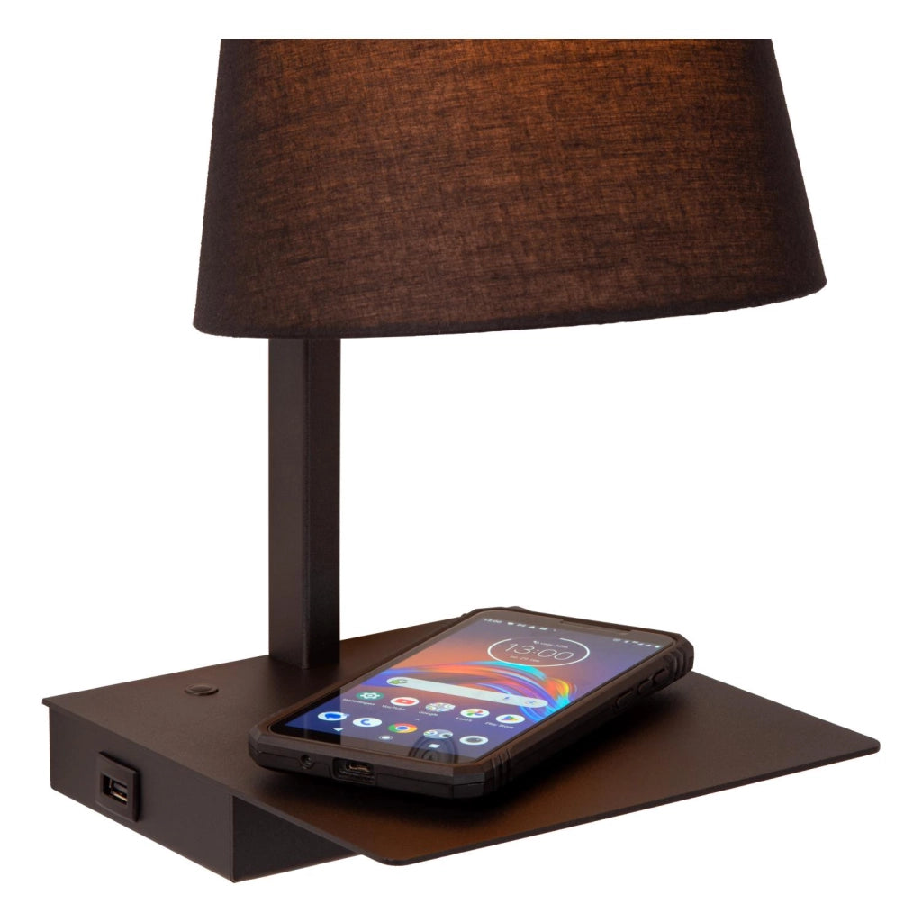 Lampada da tavolo GREGORY nera paralume conico 1xE27 Lucide