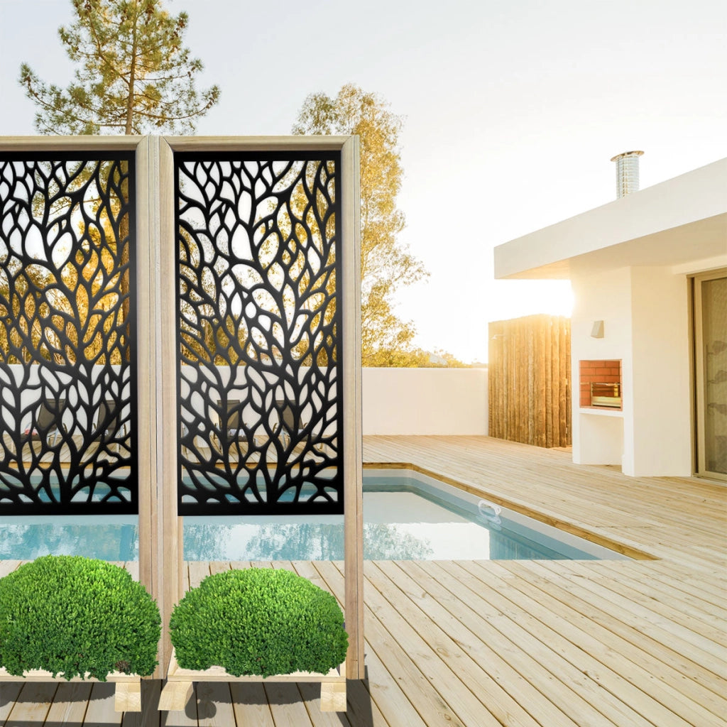 CODIUM - Separè - Paravento modulabile - 70x190cm - in Legno e PVC Colore: nero