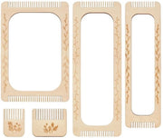 Tessitura rettangolare per principianti - Set di 5 pezzi - Tessitura in legno - Tessieria con contrappeso - Ideale per sciarpe e accessori