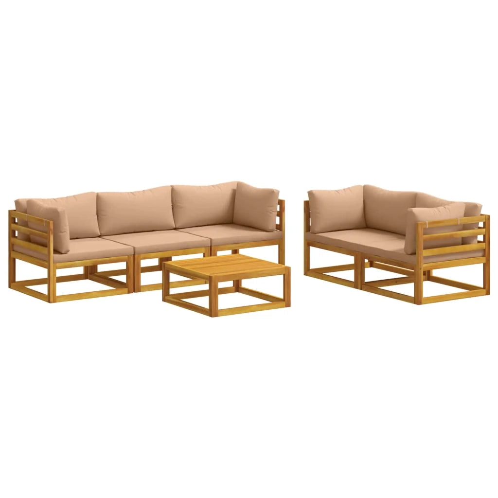 Set di divani 6 pz Naturale Legno di Acacia Massello 3417286