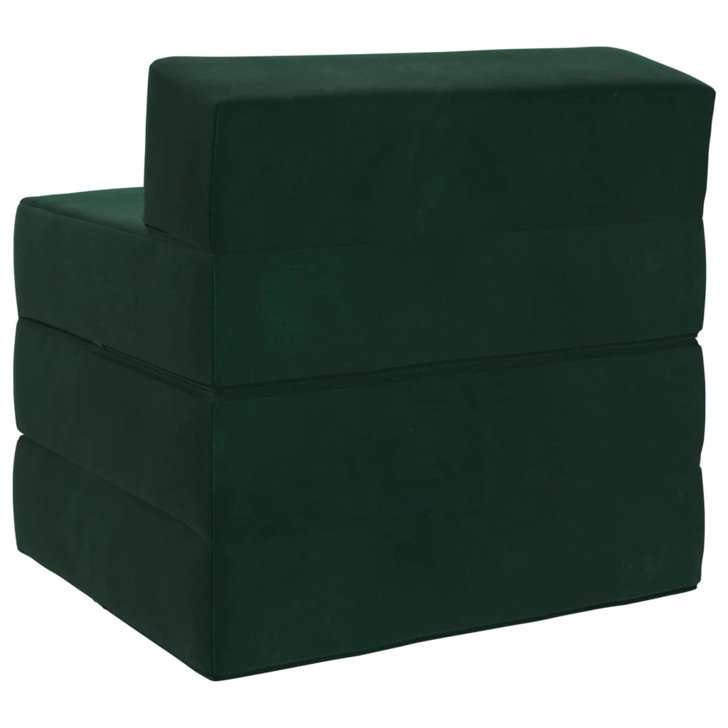 Divano Letto Pieghevole Verde Scuro 200 x 70 x 15 cm Velluto