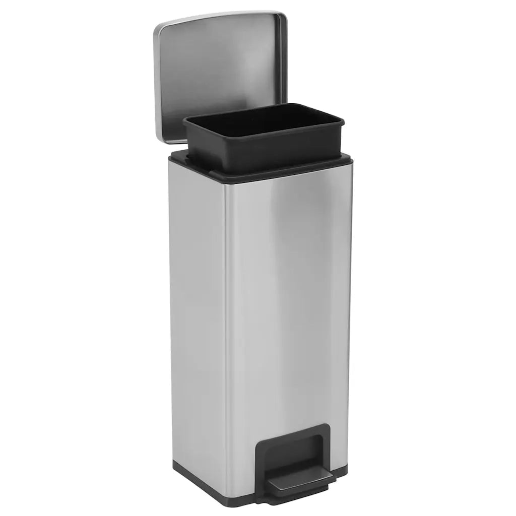 Pattumiera a Pedale Anti-Impronte 30 L Argento in Acciaio Inox 149571
