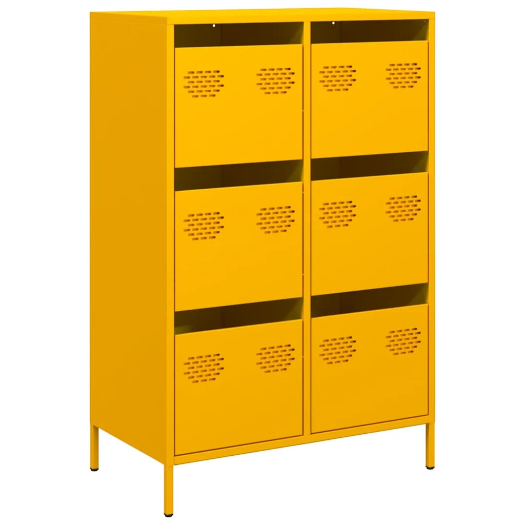 Credenza-Buffet-Armadio da cucina Giallo Senape 68x39x101,5 cm in Acciaio 307924