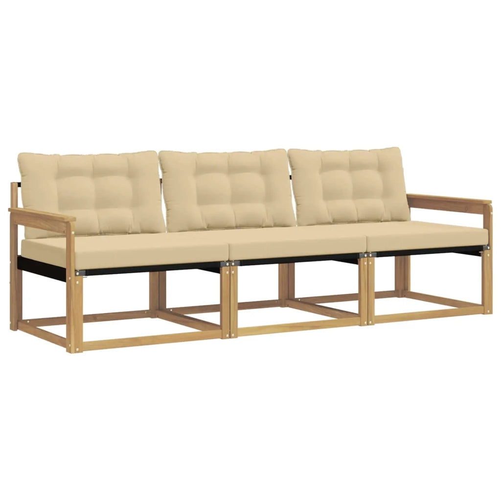 Set di divani da esterno 3 pz Bianco e Beige 3388367