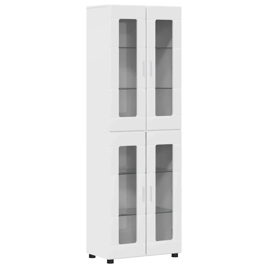 Set mobile TV FLORIN 3 pcs Bianco Lucido Legno multistrato