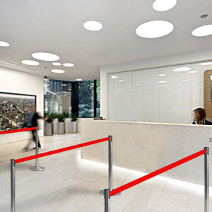 Colonnina Segnapercorso Tendinastro acciaio nastro rosso