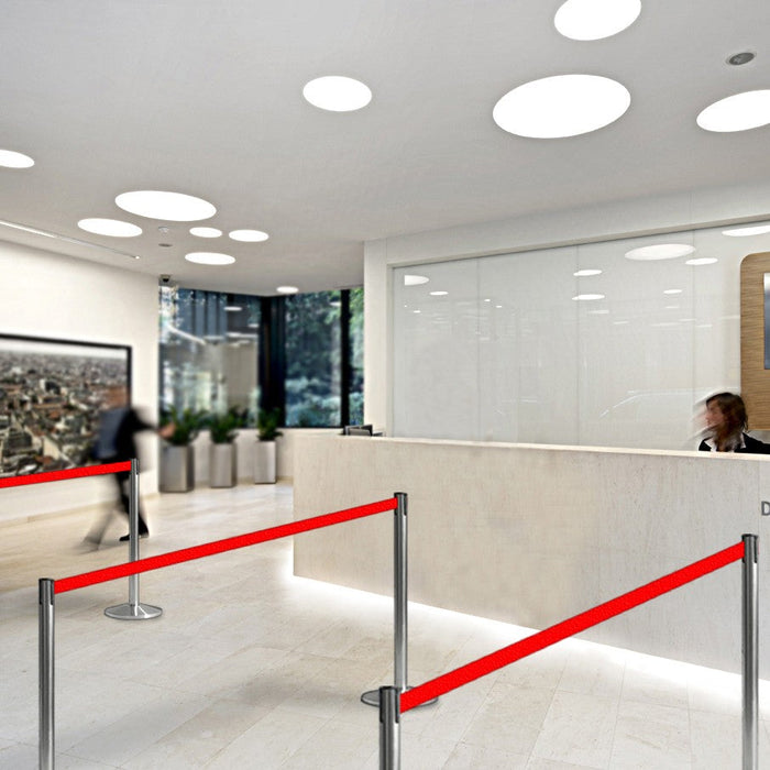 Colonnina Segnapercorso Tendinastro acciaio nastro rosso