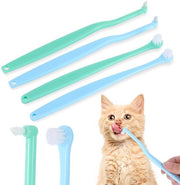 Set di Spazzole per Denti Cani - 4 Pezzi - Nylon Soft - Cura Odontoiatrica - Testa Rotonda/Puntuta - Mantenimento della Salute Buccale - Leggero - Spazzola per Denti Cani