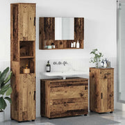 Set di mobili per il bagno con cassetto 4 pcs Legno vecchio
