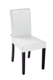 Sedia da pranzo Ina in similpelle bianco,marrone chiaro
