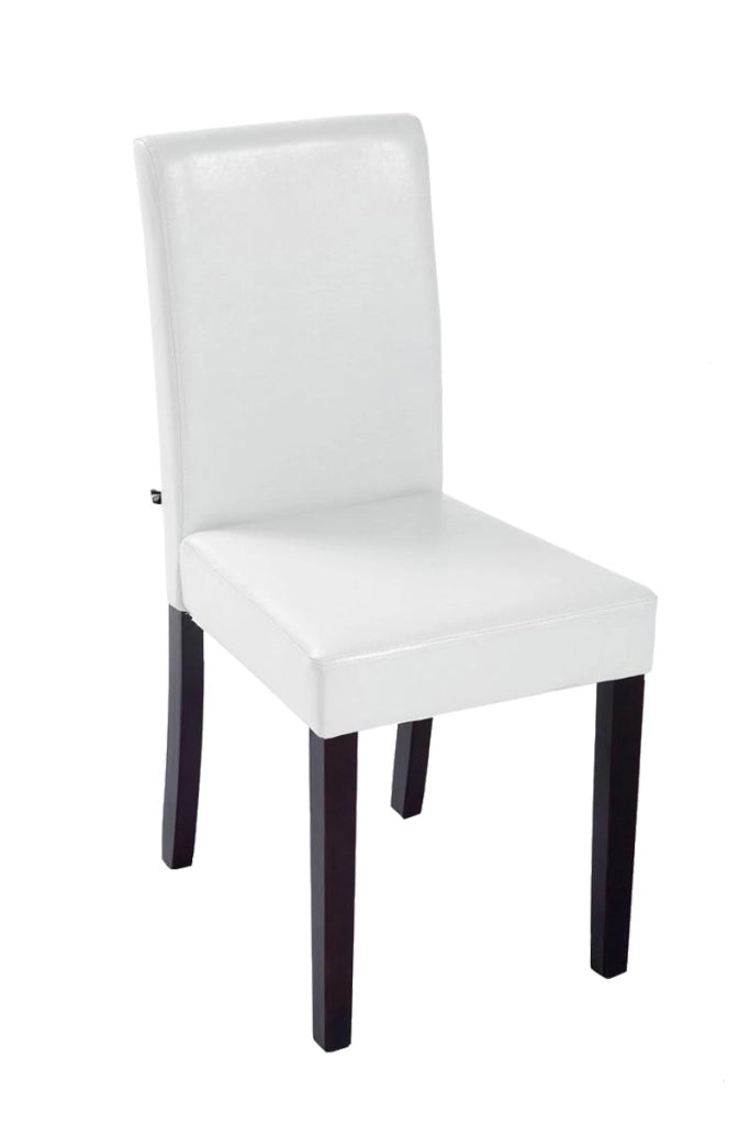 Sedia da pranzo Ina in similpelle bianco,marrone chiaro