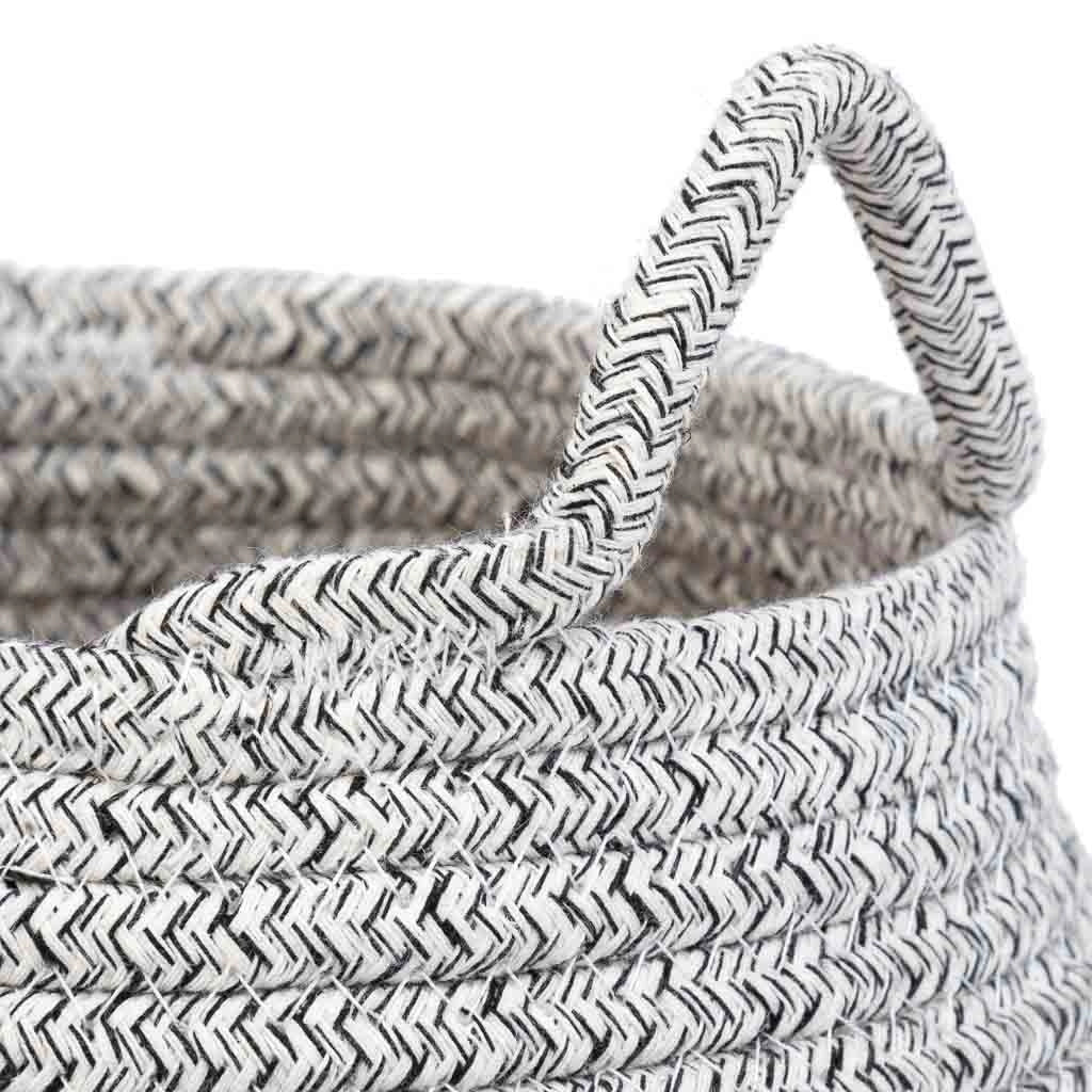 Cesto in fibra naturale e cotone grigio d18x13/16,5h
