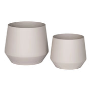 Set di 2 Vasi per Piante Trofa, Beige, Metallo, 20x20x16 cm