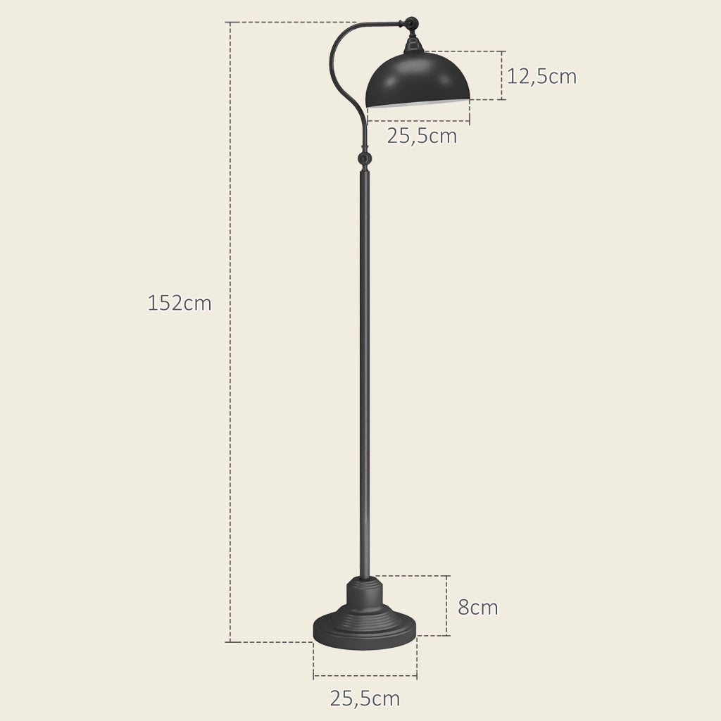Lampada da terra a scomparsa rotante 180¡ã ¨C zephmum ¨C nero 42x25.5x152cm