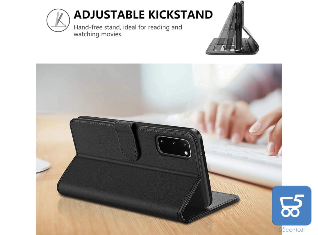 Vakoo Serie Wallet Custodia in Pelle a Libro per Samsung Galaxy S20 6,2" Nero