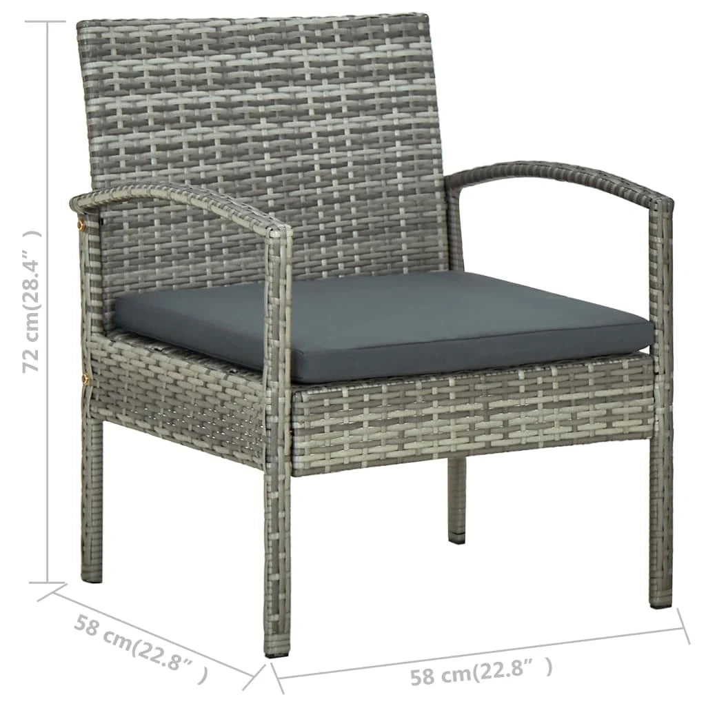 Set di mobili da giardino per esterni 5 pezzi con cuscini in polyrattan grigio 02_0016442
