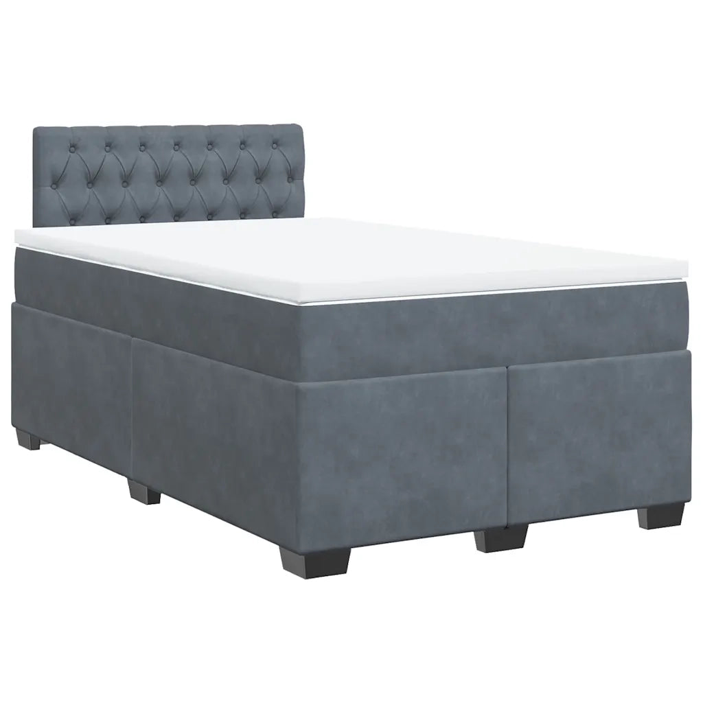Giroletto a Molle con Materasso Grigio Scuro 120x200 cm Velluto 3288589