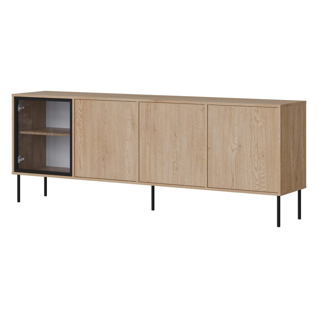Madia Pizzo, Credenza 4 Ripiani, 200x40x75h cm Marrone