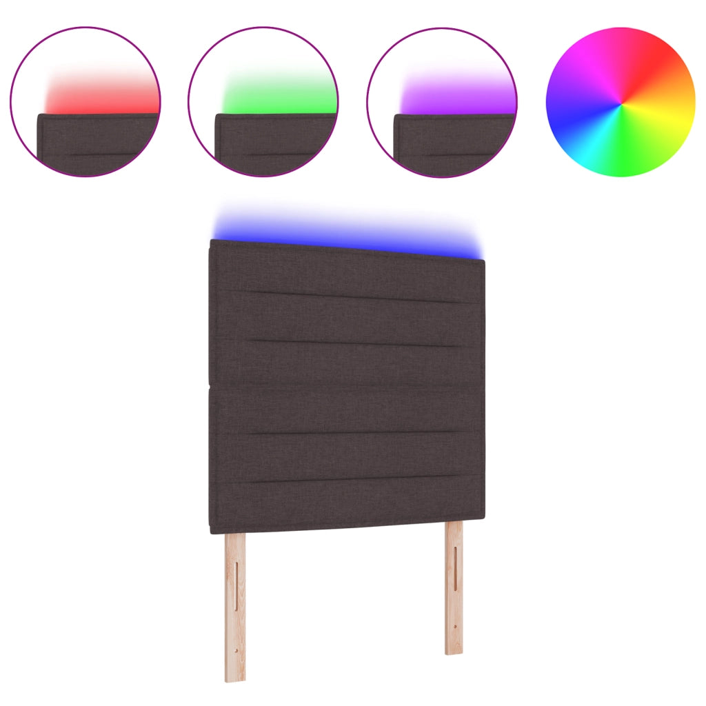 Testata LED Design Linee Marrone Scuro 100 cm Tessuto