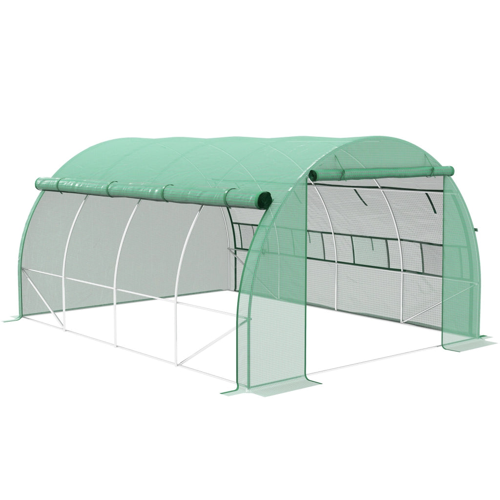 Serra da giardino in PE verde 3,97 x 3 x 2 m