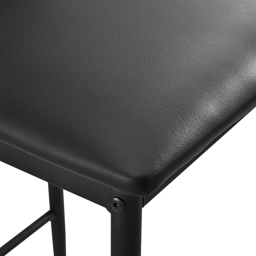 Set Lidköping di 2 Sgabelli da Bar con Schienale - Nero [en.casa]