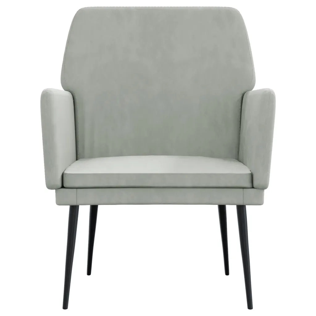 Poltrona Grigio Chiaro 62x79x79 cm Velluto 351372