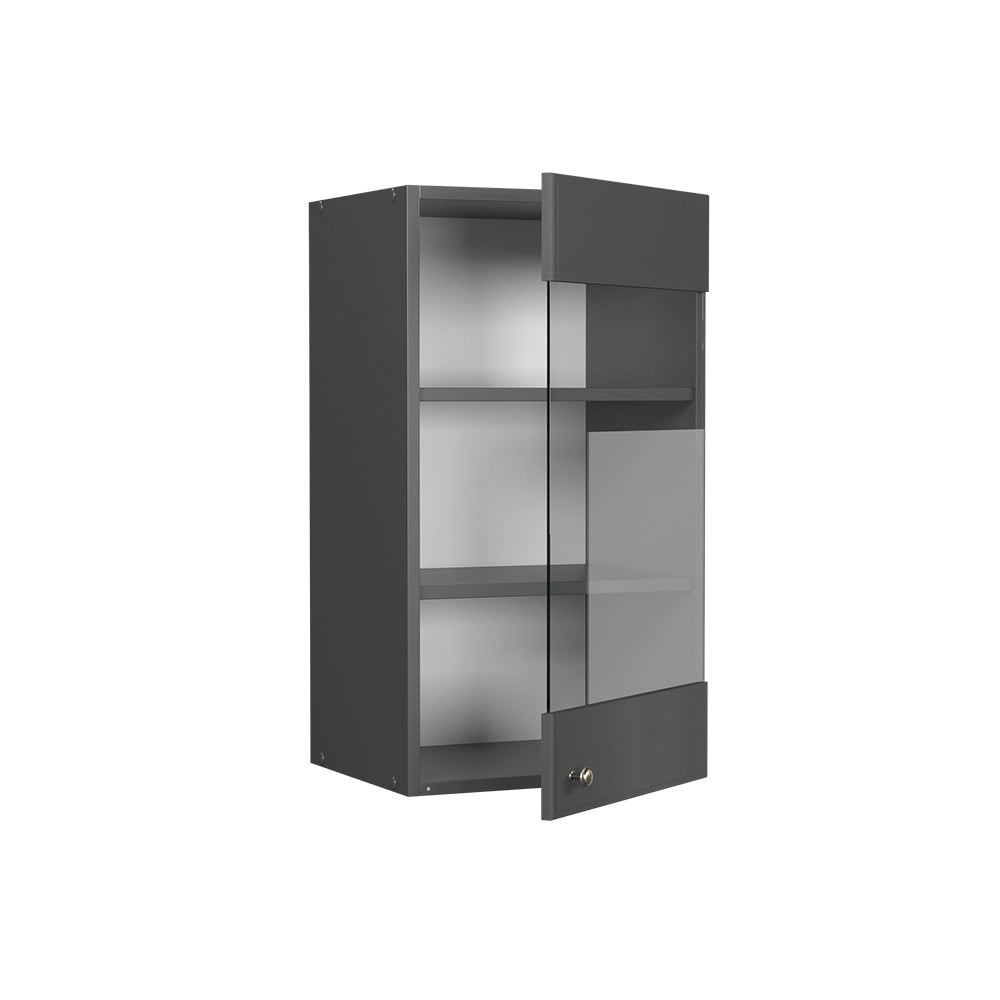 Vicco Mobile da cucina in vetro Landhaus antrazit-oro 40 cm