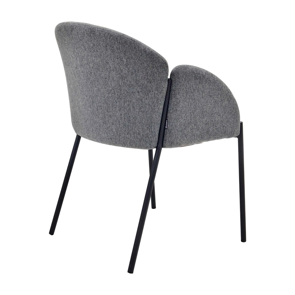 Set di 2 sedie in acciaio e tessuto grigio antracite