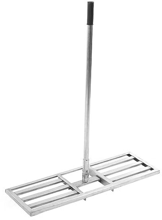 Gazonnivellatore multifunzionale - Manico antiscivolo - Lame telescopiche in acciaio inossidabile - Adatto per qualsiasi tipo di erba - Rimozione sassi e distribuzione materiali - Distributore di terreno