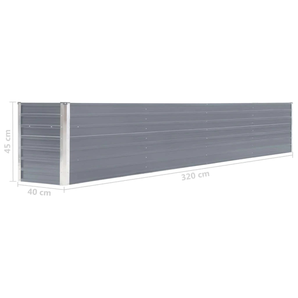 Fioriera rialzata per piante e fiori acciaio zincato 320 x 40 x 45 cm grigio 02_0001108