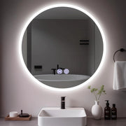 ZMH Specchio da Bagno Rotondo Illuminato con Regolazione d'Intensità e Touch