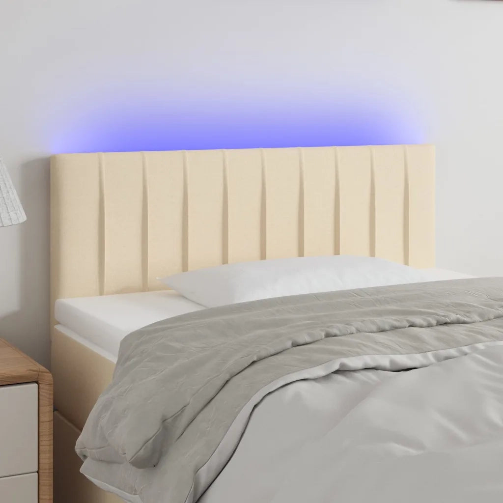 Testiera a LED-Testata con LED Crema 90x5x78/88 cm in Tessuto 290270