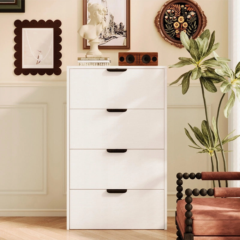 Libreria moderna, alta e chiusa, in stile loft, con 4 ripiani, ideale per il soggiorno.