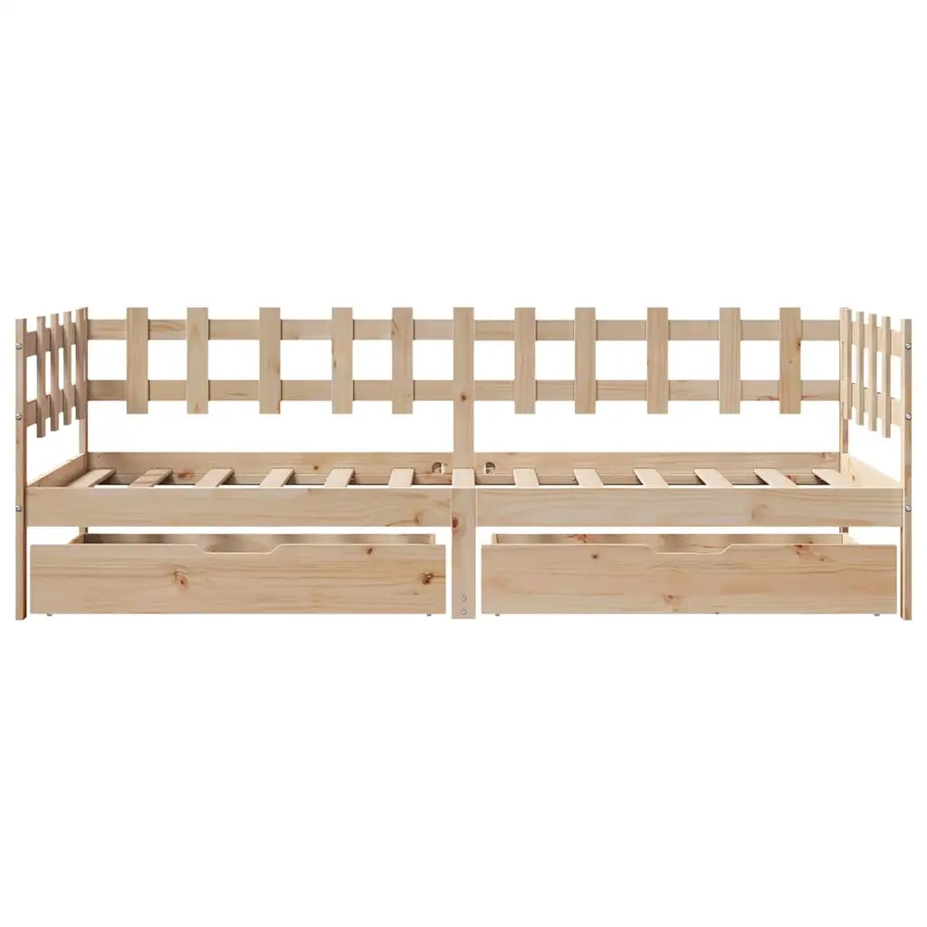 Dormeuse con Cassetti 90x190 cm in Legno Massello Pino 3302136