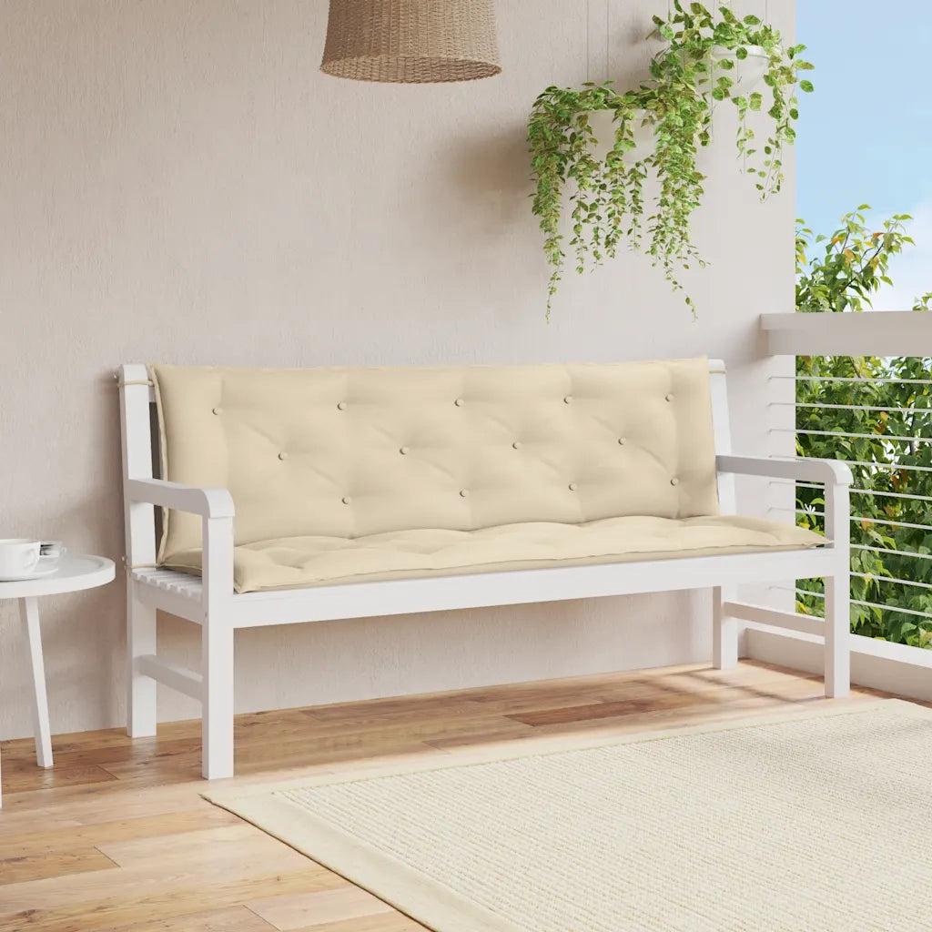 Cuscini Panca da Giardino 2pz Beige 150x50x7 cm Tessuto Oxford 315019