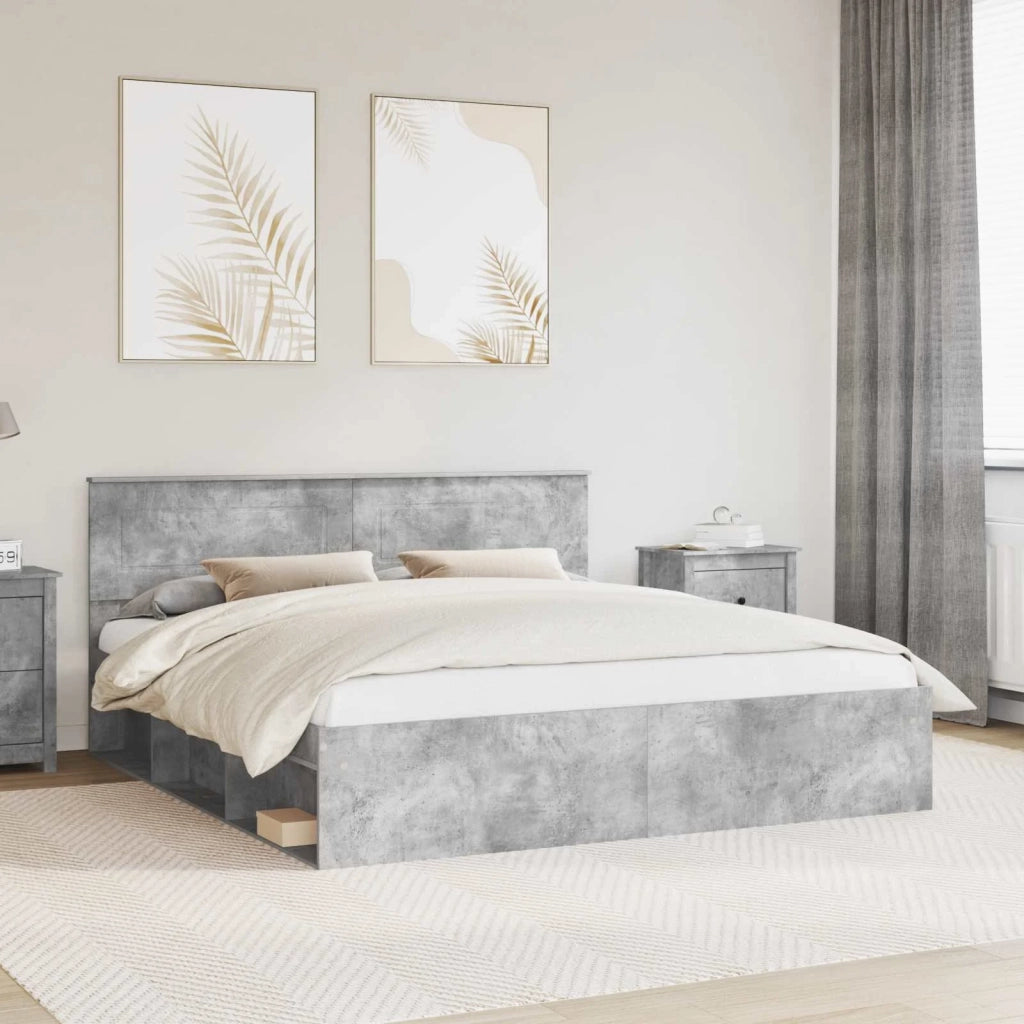 Struttura del letto Calcestruzzo 180 x 200 cm Legno multistrato