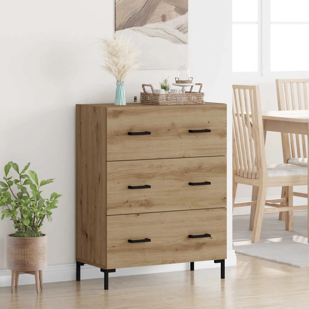 Credenza | Madia | Buffet da pranzo | Armadio da pranzo con cassetto Rovere artigianale 69,5 x 34 x 90 cm