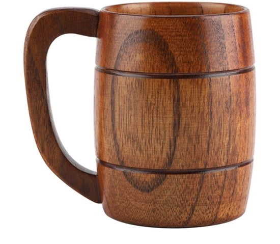 Bicchiere in Legno per Birra - Grande Capacità - Design Retro - Moka