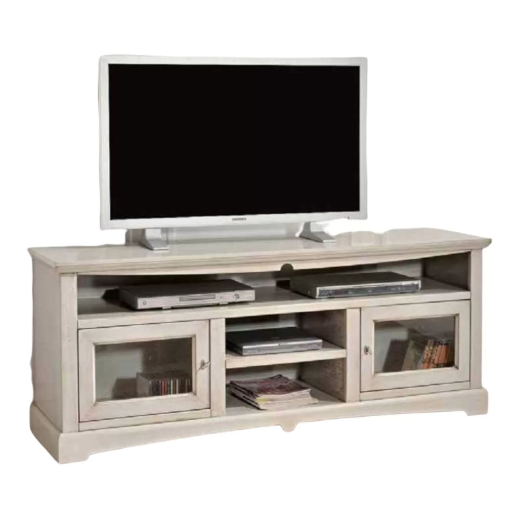Mobile porta tv goccia legno grigio patinato arte povera 170x46x69 - Mobili 2G
