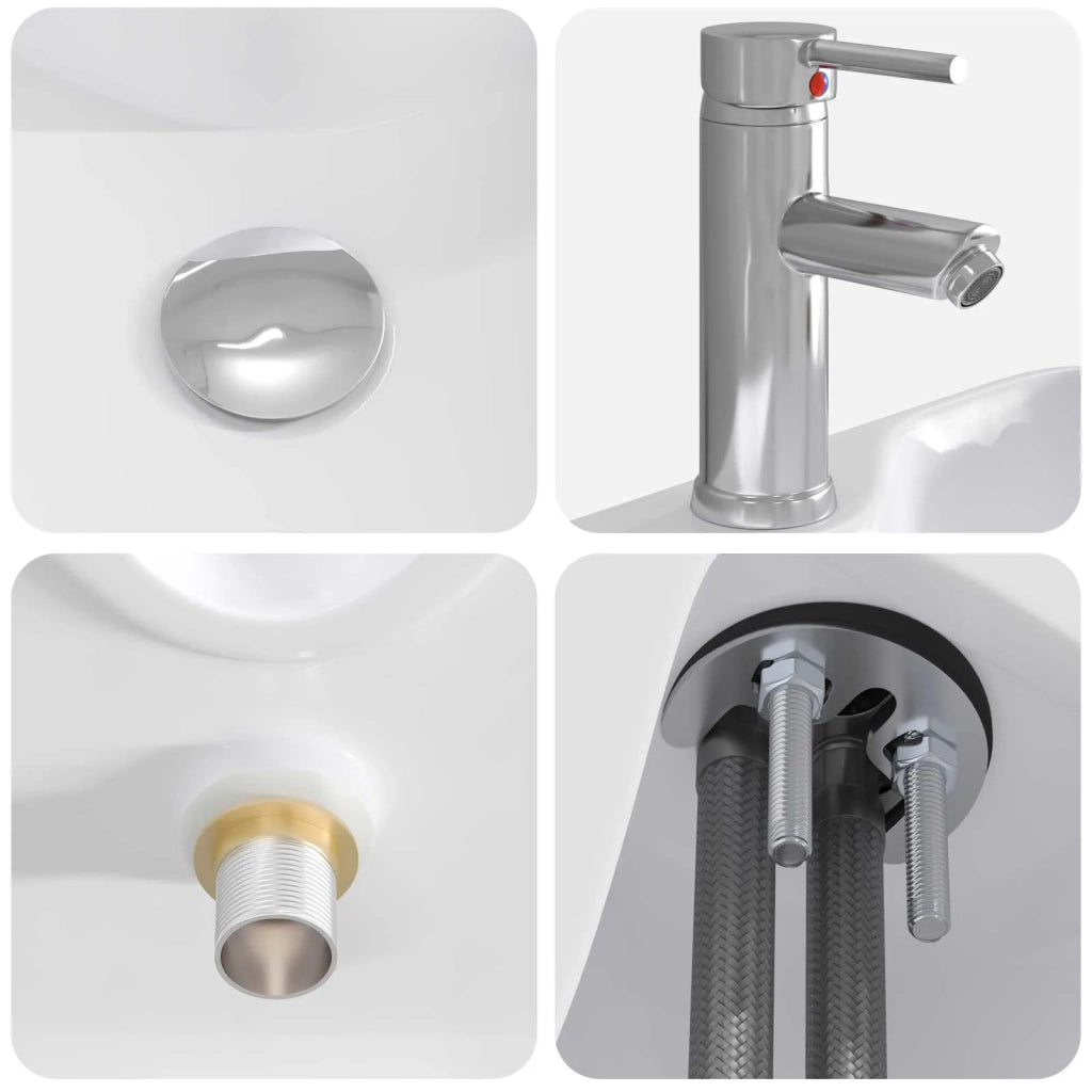 Set di mobili per il bagno Grigio Cemento Legno ingegnerizzato 3404323