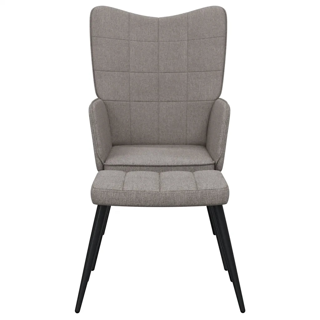 Sedia Relax con Sgabello Tortora in Tessuto 327961