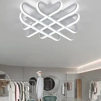 plafoniera da soffitto lampadario intrecciato stile ultra moderno a led 58w ip20 luce fredda 6500k