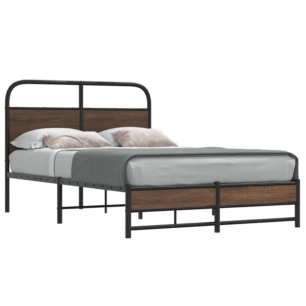 Giroletto senza Materasso-Struttura Letto Rovere Marrone 140x190 cm Truciolato 232380