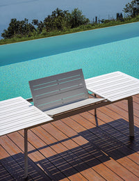 Tavolo Allungabile da Giardino 200/300x102x75 cm Porto Ercole in Alluminio Bianco