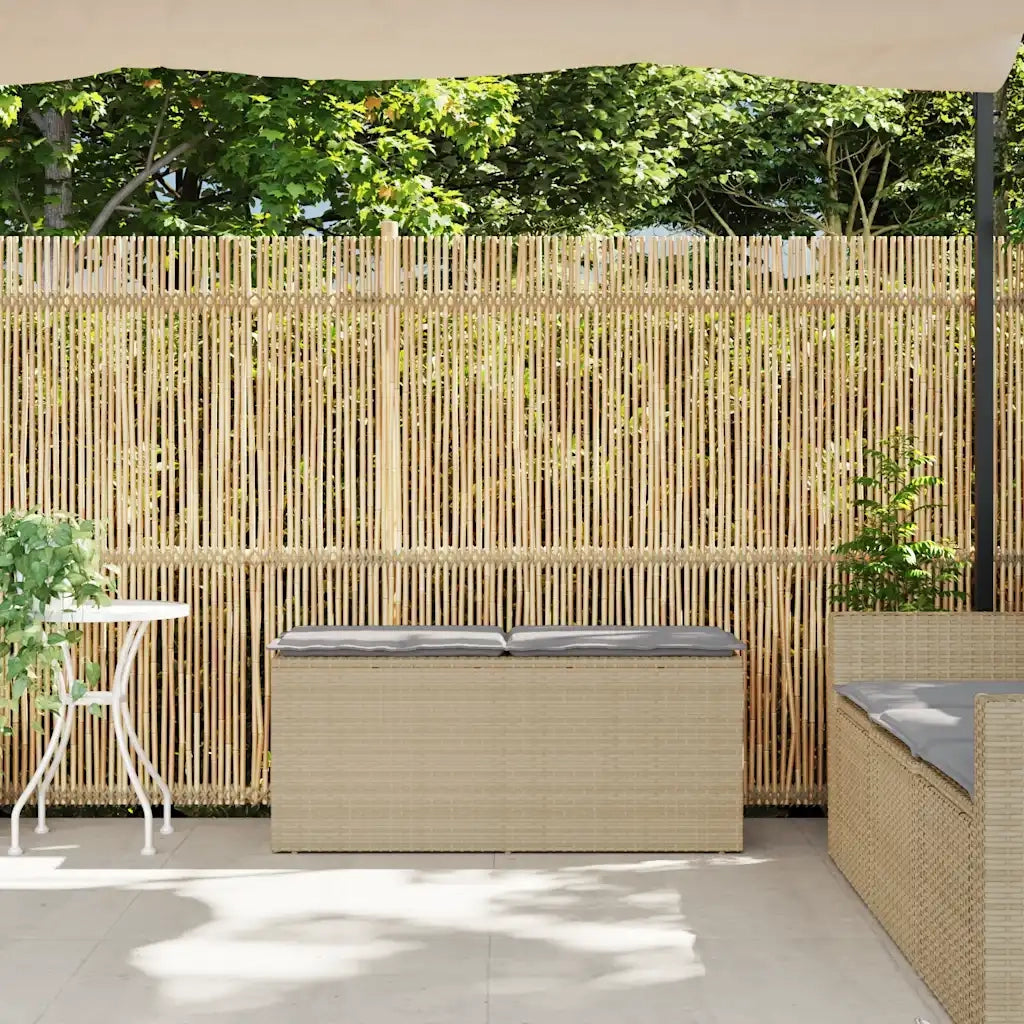 vidaXL Panca da Giardino con Cuscino Beige 110x40x44 cm in Polyrattan