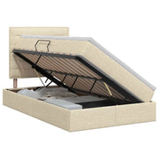 Letto con contenitore e materasso Crema 120 x 200 cm Tessuto 3459436